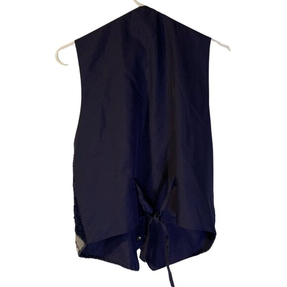 Quacker Factory Women's Holiday Vest Size S Navy Blue Sequins Snowman Christmas - Picture 2 of 10